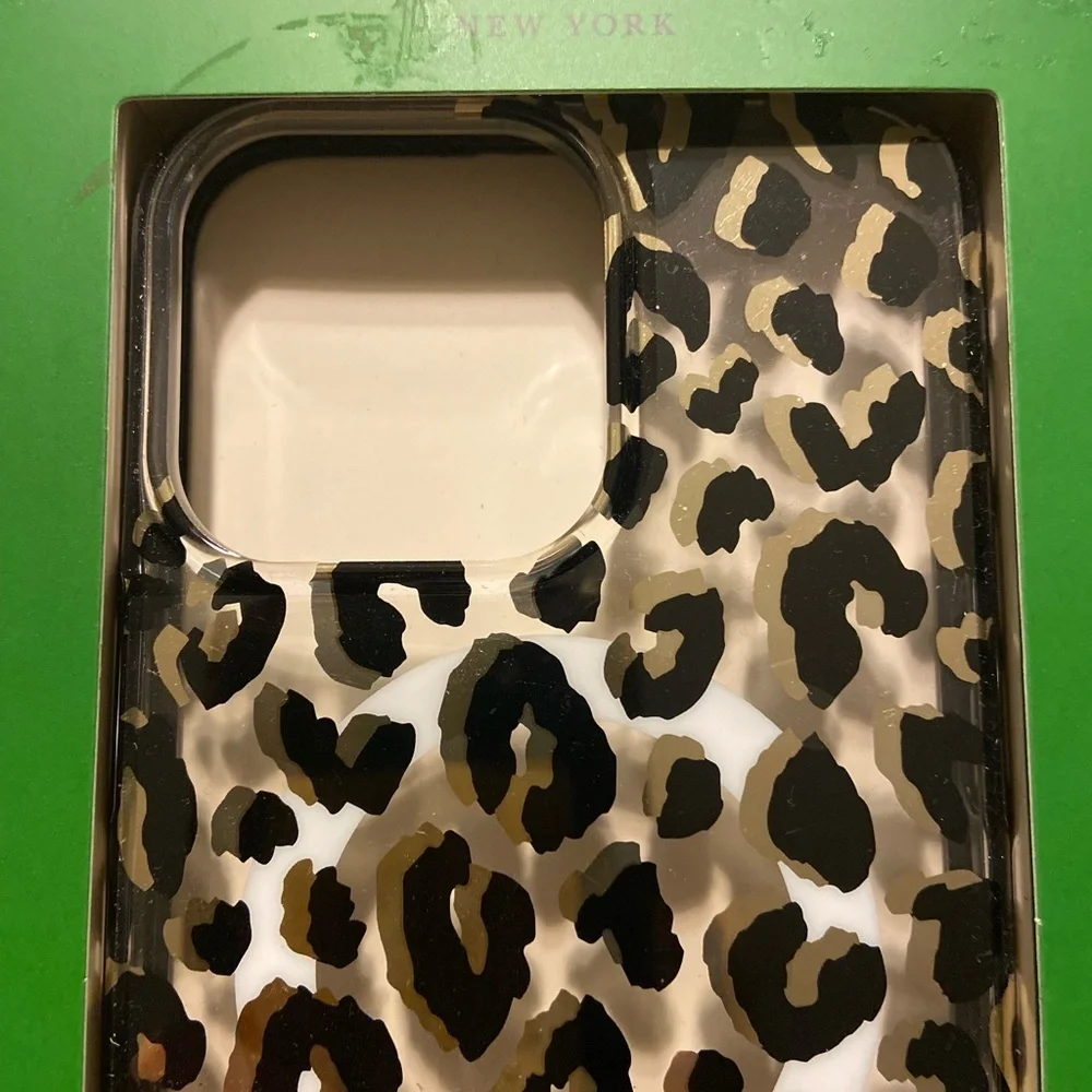 Kate Spade Black and White Leopard Print Phone Case